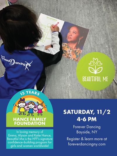 Child coloring as part of Forever Dancing's confidence-building event for girls and women.