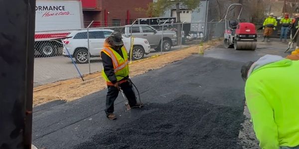 Hot Asphalt Parking Lot Patching