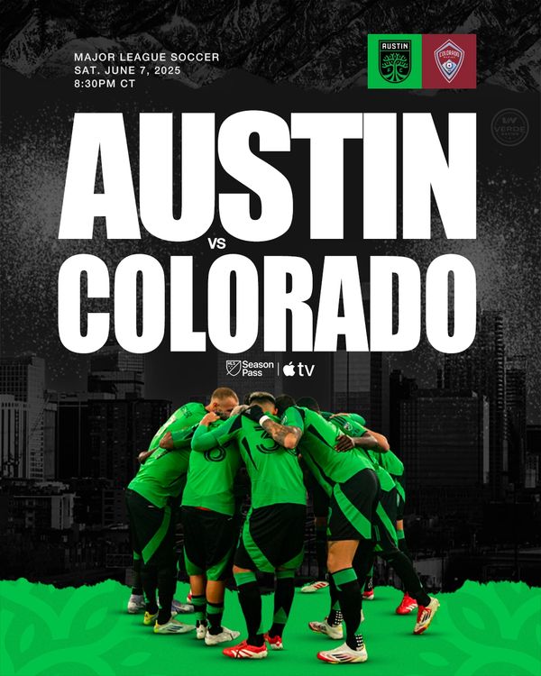 Austin vs Colorado MLS match on June 7, 2025, at 8:30 PM CT.