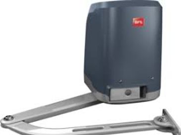 A modern automatic gate opener with an arm mechanism.