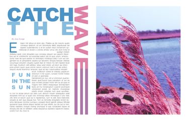 Pages for Catch the Wave magazine.