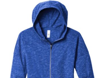 District Women's Medal Full Zip Hoodie - 90% combed ring spun cotton 10% poly - available in 4 color