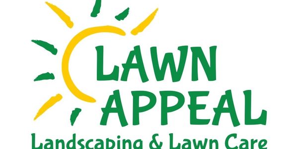 Logo for Lawn Appeal landscaping and lawn care services with sun rays design.