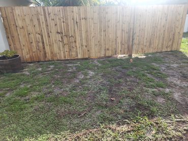stained fence
