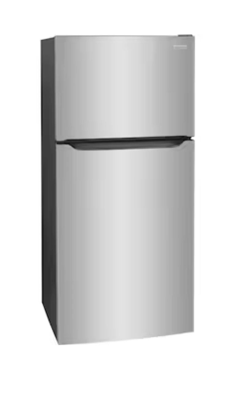 Frigidaire 20-cu ft Standard-Depth 30-in Wide Top-Freezer Refrigerator ( Stainless Steel ) Garage Ready ENERGY STAR Certified – view 1