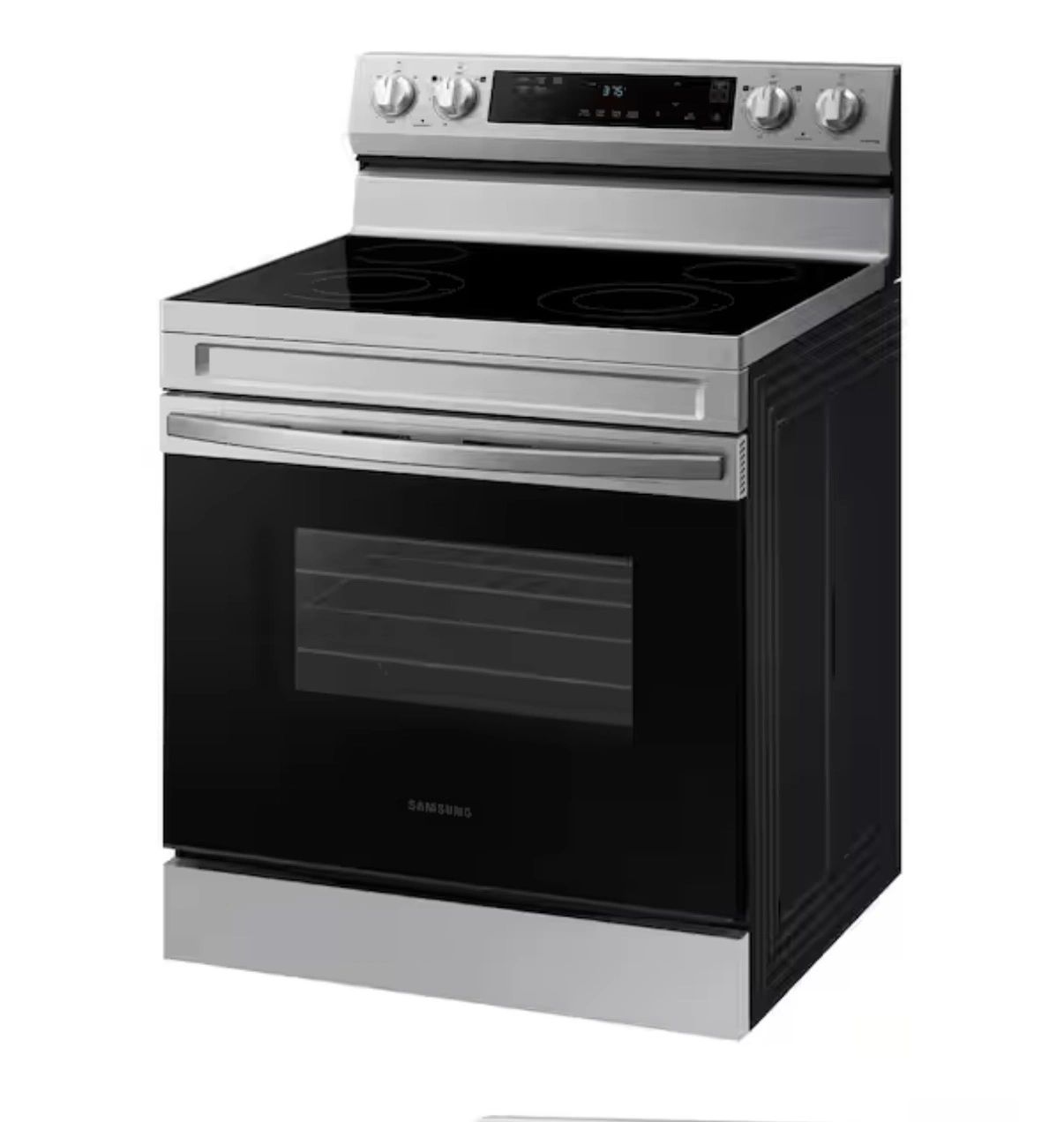 Samsung 30 in. 4-Burner Element Smart Freestanding Electric Range in Stainless Steel with Steam Clean – view 1