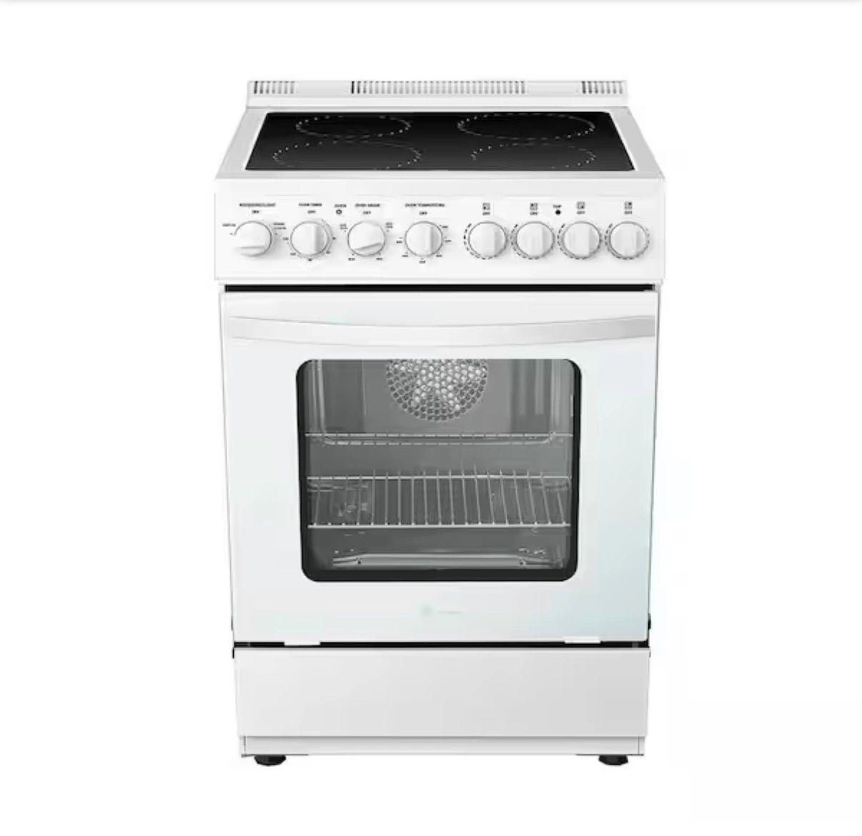 LG 24 in. 4 Element Freestanding Single Oven Electric Range with True Convection, Timer and Rotisserie, White – view 1