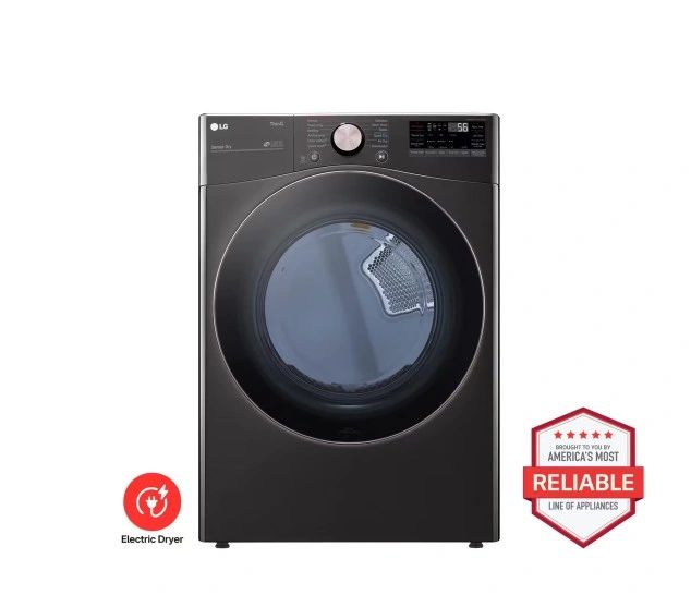 LG 7.4 cu. ft. Ultra Large Capacity Smart Wi-Fi Enabled Front Load Electric Dryer with TurboSteam™ and Built-In Intelligence – view 1