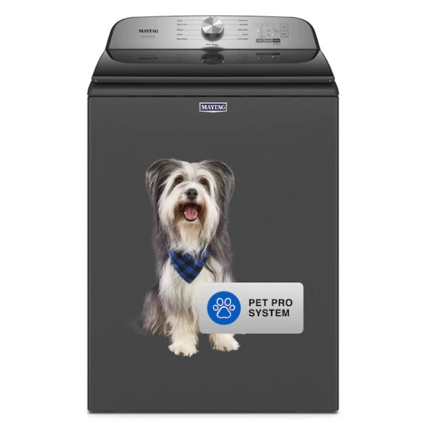 Maytag Pet Pro 4.7-cu ft High Efficiency Agitator Top-Load Washer (Volcano Black) – view 1