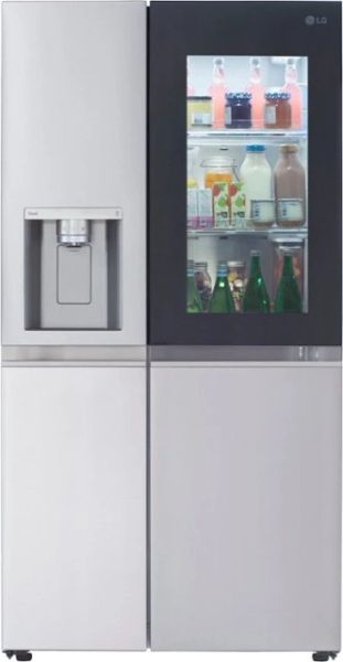 LG - 27 Cu. Ft. Side-by-Side Smart Refrigerator with Craft Ice and InstaView - Stainless steel – view 1
