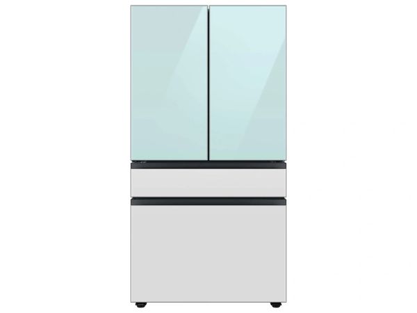 Samsung - Bespoke 29 cu. ft 4-Door French Door Refrigerator with Beverage Center - Morning Blue Glass – view 1