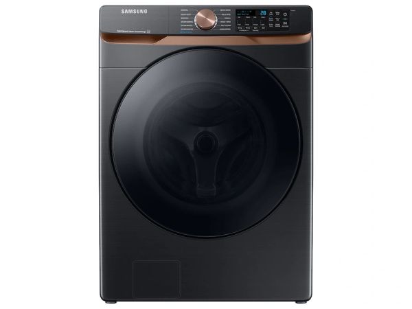 Samsung - 5.0 cu. ft. Extra Large Capacity Smart Front Load Washer with Super Speed Wash and Steam - Brushed Black – view 1