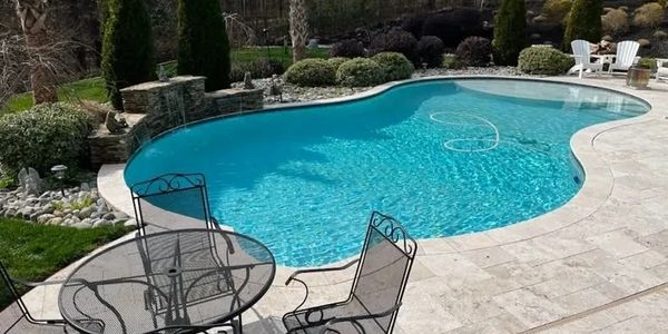 Pool with waterfall