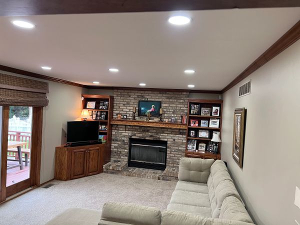 6” Recessed lights installed with minimum opening of the ceiling.