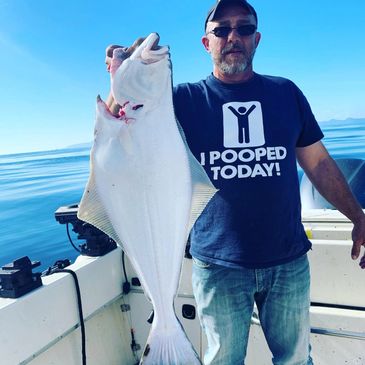 Great day catching halibut in ketchikan Alaska. 