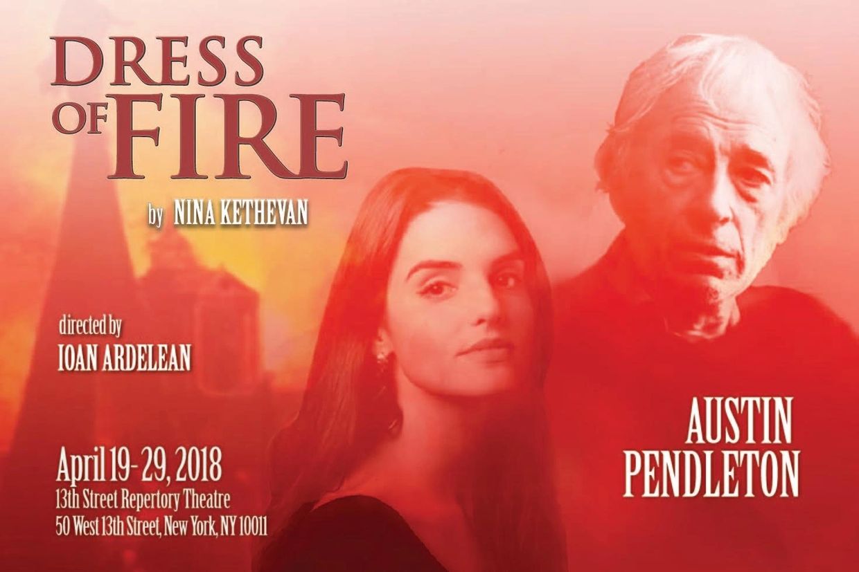Promotional poster for the play 'Dress of Fire' by Nina Kethevan.