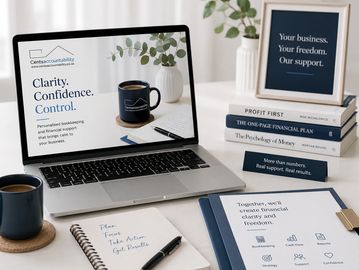 Professional bookkeeping and financial planning workspace focused on clarity, confidence, and control.