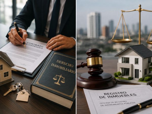Documentos y símbolos relacionados con el derecho inmobiliario.