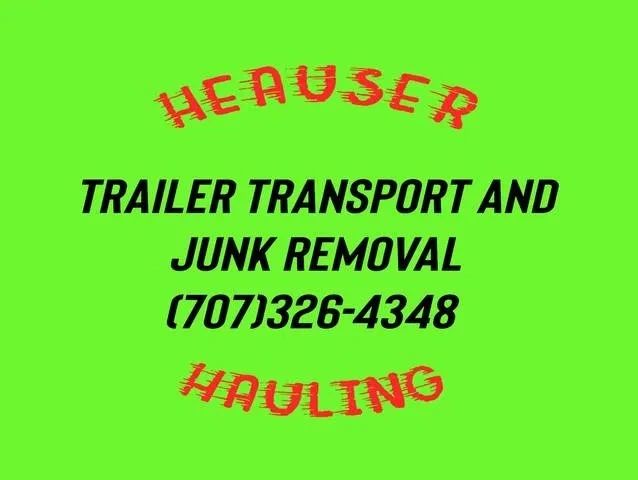 Heauser Hauling Logo with Green Background and red and black lettering