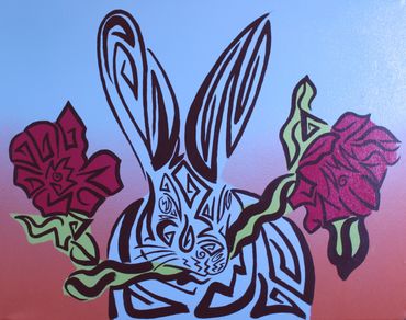 Smell the roses 23”x28” acrylic 