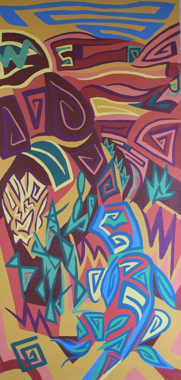 Looking down on Torilla Flat 18”x36” acrylic 