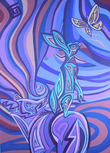 Teamwork! 34”x48” acrylic