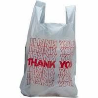 12x7x22" T-Shirt Bags Large White "Thank You'