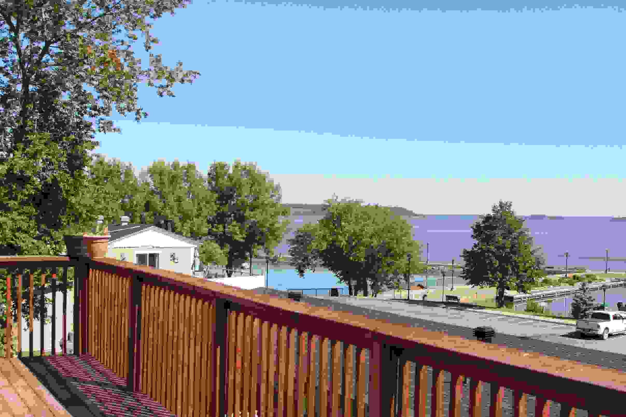 A scenic view of the waterfront from the Harbourview Suites' Balcony.