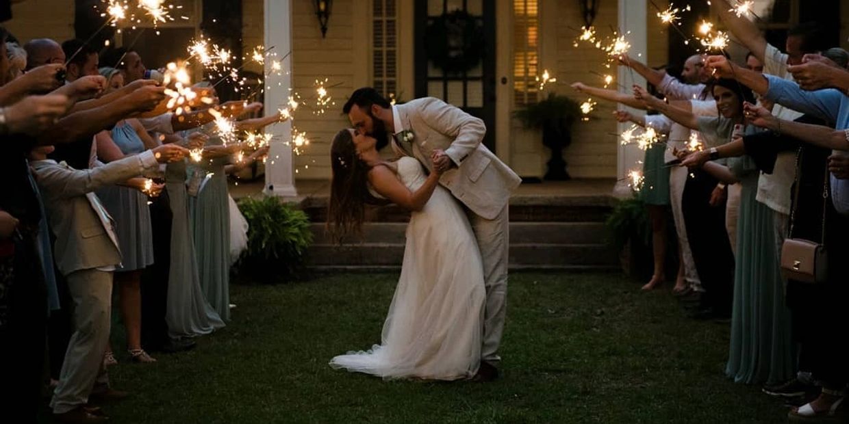 The cuests ceremonial exit I've ever seen!!! #maggiemarshevents #weddi, ceremony exit