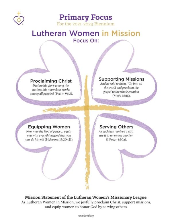 LWML meets every first Saturday of the month at 10:00 AM, in the back of the church.  

All ladies a