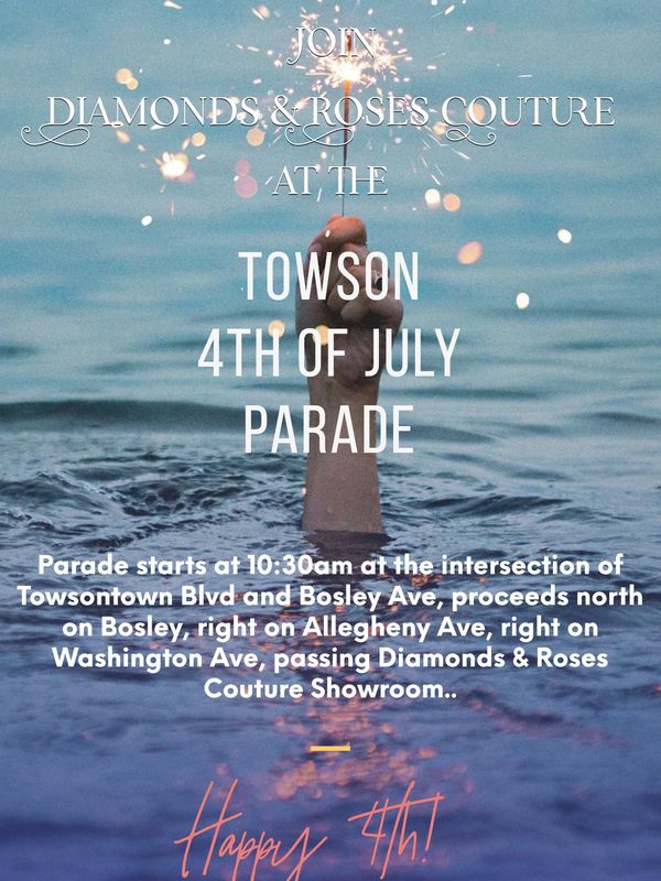 Towson July 4 Parade, 10:30am at Towsontown & Bosley, passing DRC Showroom at Allegheny & Washington