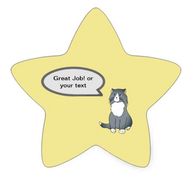 This "Rattles  Star Sticker" design is inspired by the book series, "Rattles, the Barn Cat."