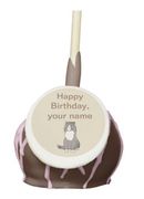 This Rattles' Birthday Cake Pop design was inspired by the book series, "Rattles, the Barn Cat."