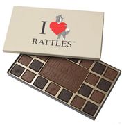 This Rattles box of chocolates design is inspired by the book series, "Rattles, the Barn Cat."