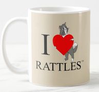 This “I Love Rattles Coffe Mug“ design is inspired by the book series, "Rattles, the Barn Cat."