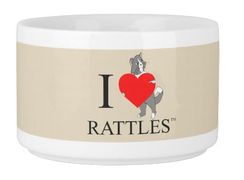 This “I Love Rattles Bowl“ design is inspired by the book series, "Rattles, the Barn Cat."