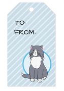 This "Rattles Gift Tag" design is inspired by the book series, "Rattles, the Barn Cat."