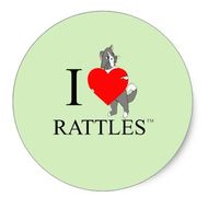This "I love Rattles Stickers" design is inspired by the book series, "Rattles, the Barn Cat."
