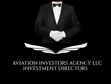 Logo of Aviation Investors Agency LLC with a formal suited figure and wings.