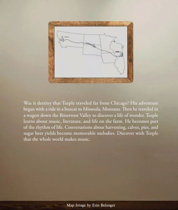 Train map across the united states showing the description of the book.