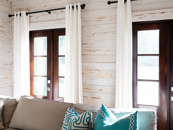 Shiplap wood plank wall