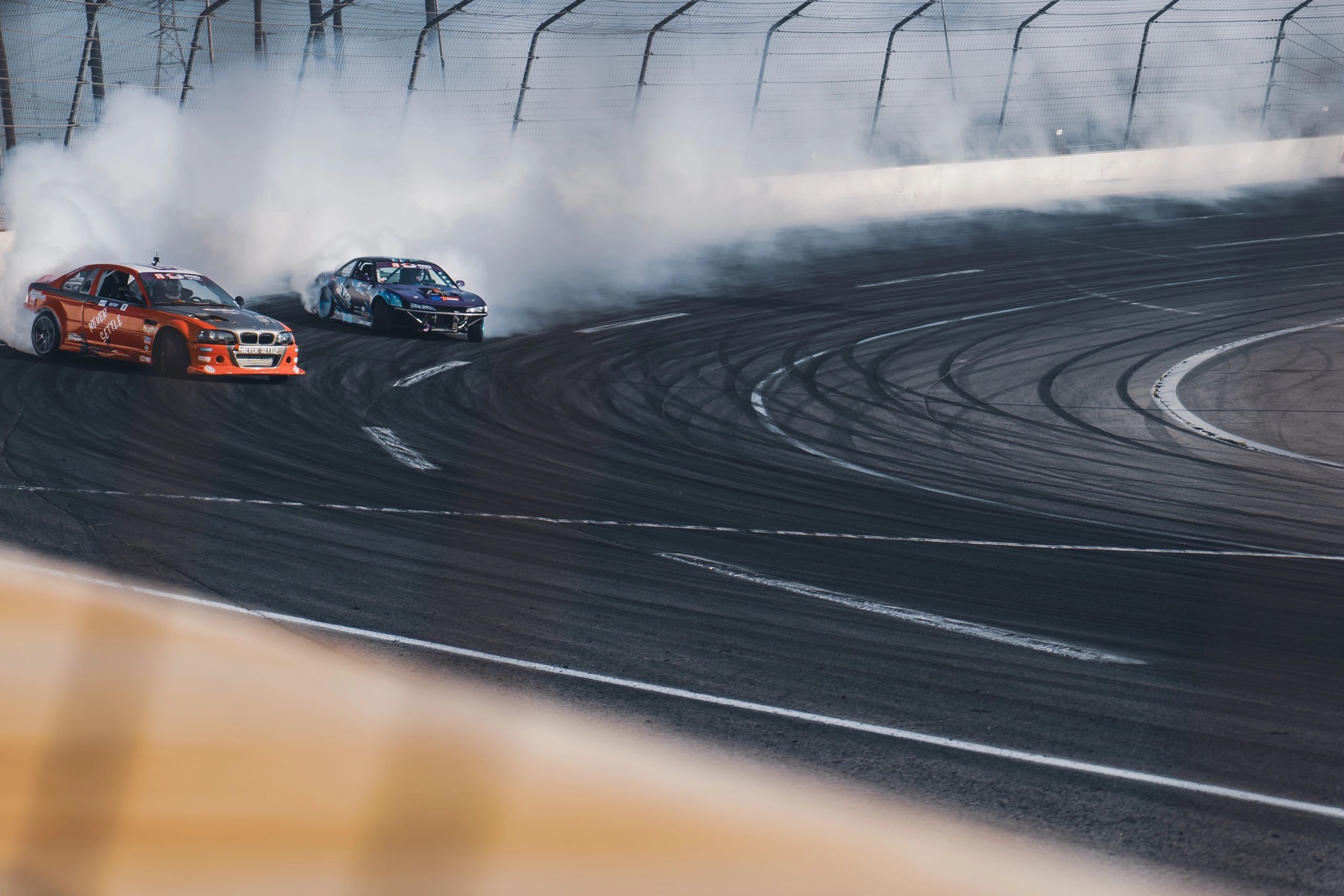 Autosport and racing photography services near Irwindale and Fontana speedway depicts this tandem! 