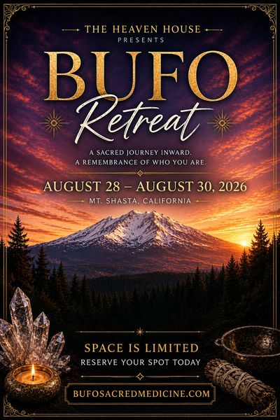 Poster for BUFO Retreat at Mt. Shasta, August 28-30, 2026.