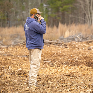 West Dale, the owner, on site of a Land Clearing and landscaping service.