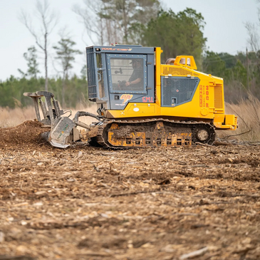 Before and after land clearing services performed, with tree removal, and stump removal as well. 