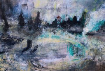 Green with tower:
Size: 62 x 46