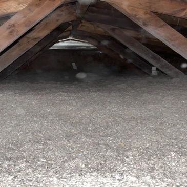 Cellulose Insulation Installed in an attic.