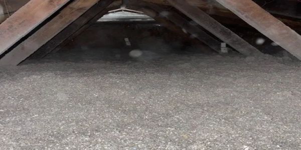 Cellulose insulation installed in an attic.