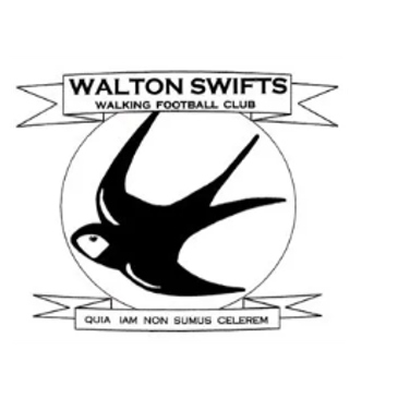 Logo of Walton Swifts Walking Football Club with a swift bird and Latin motto.