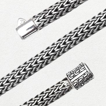 925 Sterling Silver Oxidized Handcrafted Weaved Bracelet.